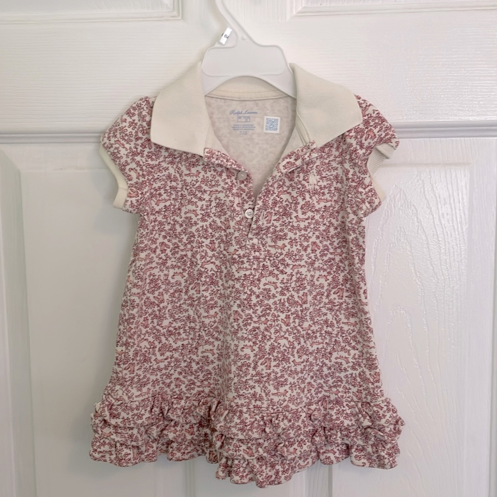 Ralp Lauren Baby Girl Fox-Print Polo Dress and Bloomer